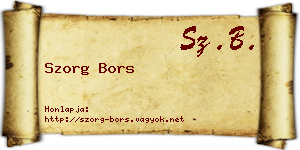 Szorg Bors névjegykártya